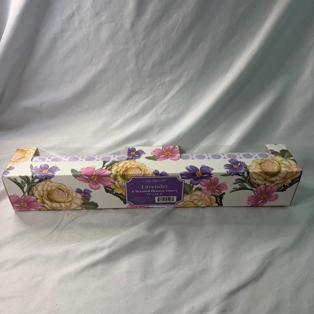 Lady Jayne Ltd Lavender Scented Drawer Liners 6 Sheets Purple Lattice 23x16.5